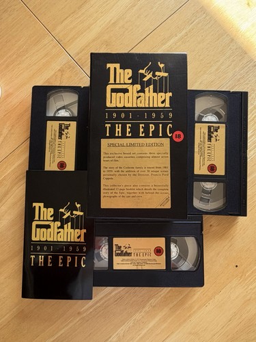 The godfather trilogy - vhs, box